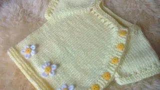 New designer baby half jacket knitting with side button open  very beautiful eligent jacket.