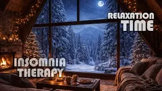 Cozy Cabin in the Middle of a Blizzard ❄️ ASMR Deep Sleep & Relaxation (Snowy Forest View)