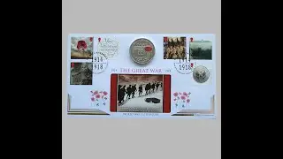 2016 The Great War World War I Crown Coin Cover - Benham First Day Cover
