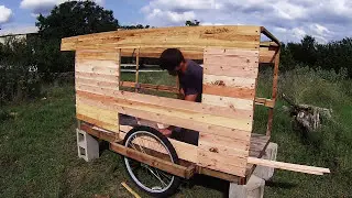 Bicycle Camper Build made from Recycled wood