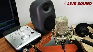 Testing Bestisan SR06 powered monitor with Marshall MXL990 microphone and Tascam US-322 interface