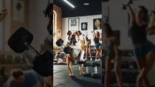 Dog lifting weights to become big  #funnyshorts #dog #shorts