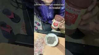 Let&rsquo;s make overnight soaked oats 🥣*in hostel* #cookwithme #oatsrecipe #hostel