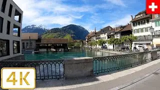 Old Town walk in Interlaken, Switzerland | Spring 2021【4K】