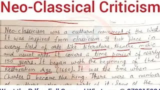 Neo Classical Criticism | Pope, Dryden #neoclassical #criticism #bapart3 #bnmu