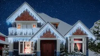 Icicle Cool White LED light with Timer -White Cable