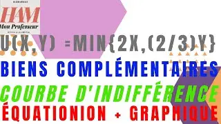 TD-Microéconomie-EX3-F : Courbe d'Indifférence, Deux Biens Complémentaires, Equation et Graphique