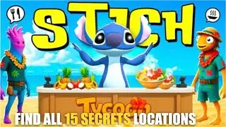 STITCH RESTAURANT TYCOON MAP FORTNITE CREATIVE - FIND ALL 15 SECRETS LOCATIONS (KEYCARD RED STITCH)