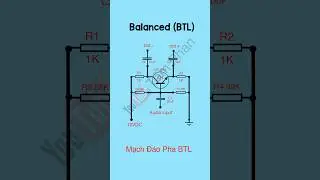 mạch đảo pha (BTL phase splitter) #electronic #speaker #diyaudio