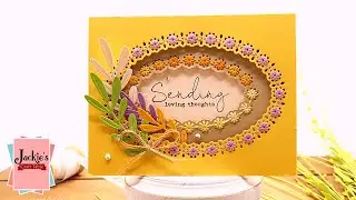 Stitched Oval Frames Card | Small Die of the Month | Spellbinders February 2022