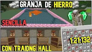 🪨Granja De Hierro Y  Trading Hall Sencilla Minecraft Bedrock 1.21.132🪨
