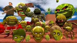 ALL LIN GANG MELON Family and RAINBOW MUTANT BOSS Chasing Me in GARRY'S MOD!