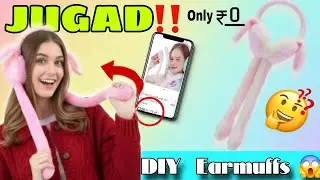 DIY Viral Rabbit Earmuffs at Home🫣.Diy Earmuffs 😱. #handmade #viral #earmuffs #woolen #winter #craft