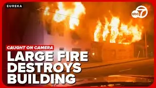 Fire DESTROYS vacant apartment building in Eureka | RAW Video
