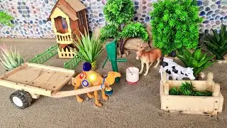 Complete project how to make cow shed || mini farm || mini farmer || mini farm house | Animals house