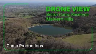 Drone View &ndash; Tranquil Flight over British Camp Reservoir - Malvern