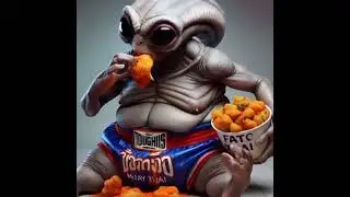 Alien Eat Friedchicken #asmr #animaleat #shorts #shortvideo #Yummy #mukbang #sloth
