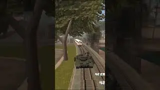 train versus military tank in GTA San Andreas #stopping #train #gtasanandreas