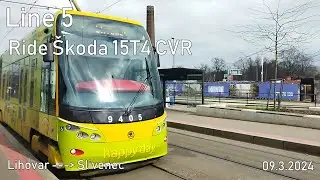 Line 5 Ride Škoda 15T4 CVR to Slivenec
