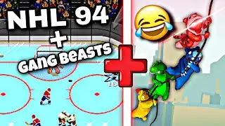 Gang Beast Funny Moments + NHL 94!