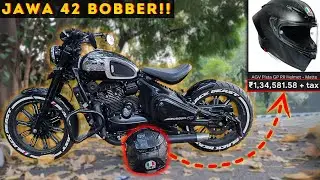 Turned ₹2K Helmet into a Luxury ₹1.5 Lakh AGV Helmet 💎 | FT. JAWA 42 BOBBER 🔥