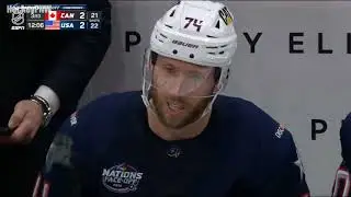Jaccob Slavin Unreal Defensive Play 4 Nations Face-Off Final vs Canada in 3rd Period Game Tied 2-2