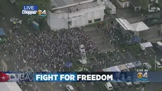 Hundreds Gather In Little Havana 'For Freedom For Cuba' Rally