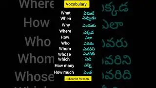 తెలుగు -english common words |easy  language |  learn English Telugu