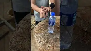 Sharp Knife Slices Water Bottle Like Hot Knife Through Butter