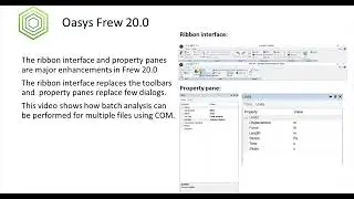 Oasys Frew Tutorial: Batch Analysis