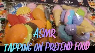 ASMR Tapping on PRETEND FAKE food and sweet treats!🍭  #asmr