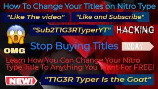How To Change Your Nitro Type Titles for Free