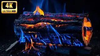 🔥 Cozy Winter Fireplace 24/7 | Fireplace Gentle Crackling & Burning Sounds a Snowy Cabin Ambience