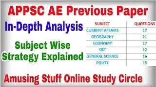 APPSC AE Previous Paper In-Depth Analysis|Subject wise Weightage|Amusing Stuff Online Study Circle