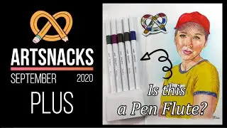 ARTSNACKS PLUS BOX September 2020 // unboxing, challenge, art supplies review // And a PEN FLUTE?