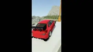 Small Lovely Red Car vs Broken bridge - Amazing Falls Death Meets Crashes - BeamNG #Short #Shorts