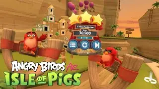 All levels clear with only 1 Shot, Angry Birds VR isle of pigs | Sandy Beach | Vacation Levels [HD]