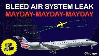 MAYDAY. Bleed air system leak. Envoy air Embraer E145 returned to Chicago O&rsquo;Hare. Real ATC
