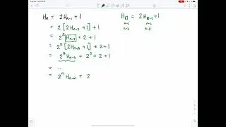 Solving the Hanoi Recurrence using the Iterative Approach (Repeated Substitution)