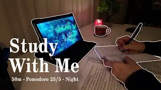 STUDY WITH ME 1 HOUR 🔥 Cozy Fireplace | Pomodoro Technique