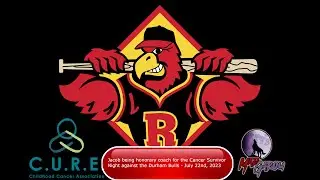 Jacob being honorary coach for Rochester Red Wings on cancer survivor night - July 21st 2023