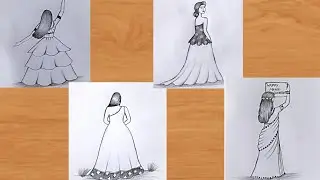 4 Girl drawing ideas for beginners 😱// Easy girl drawing // Pencil drawing for beginners