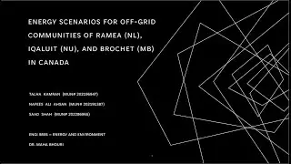 Energy scenarios for off-grid communities of Ramea (NL), Iqaluit (NU), and Brochet (MB) in Canada