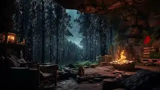 Relaxing Sounds | Natural Rain Sounds in Cave | Sounds for Study, Focus and Calm Rest