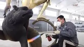 Patina Process Display in Bronze Sculpture