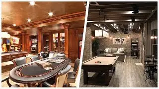 75 Basement With Brown Walls And No Fireplace Design Ideas You'll Love ⭐️