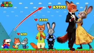 Super Mario Bros. but ZOOTOPIA Evolution from Birth to Elemental with 1,000,000 Hearts