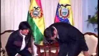 Reuni&oacute;n del Presidente Rafael Correa con Evo Morales