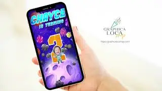 Space Astronaut Birthday Invitation | Galaxy Outer Space Birthday Digital Video Invitation