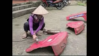 Girl spends 3 days to repair and restore an old broken agricultural tractor part 3